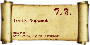 Tomik Nepomuk névjegykártya